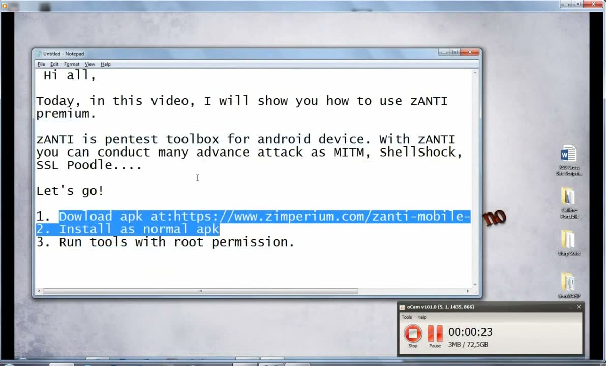 Download and Install zANTI APK