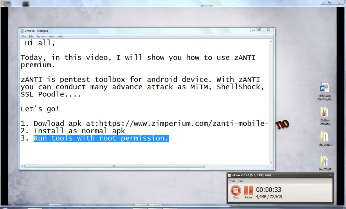 Run zANTI with Root Permission