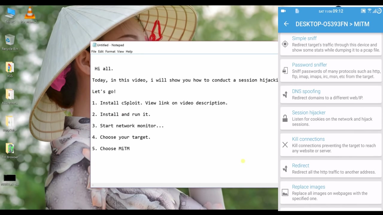 Choose MiTM Option