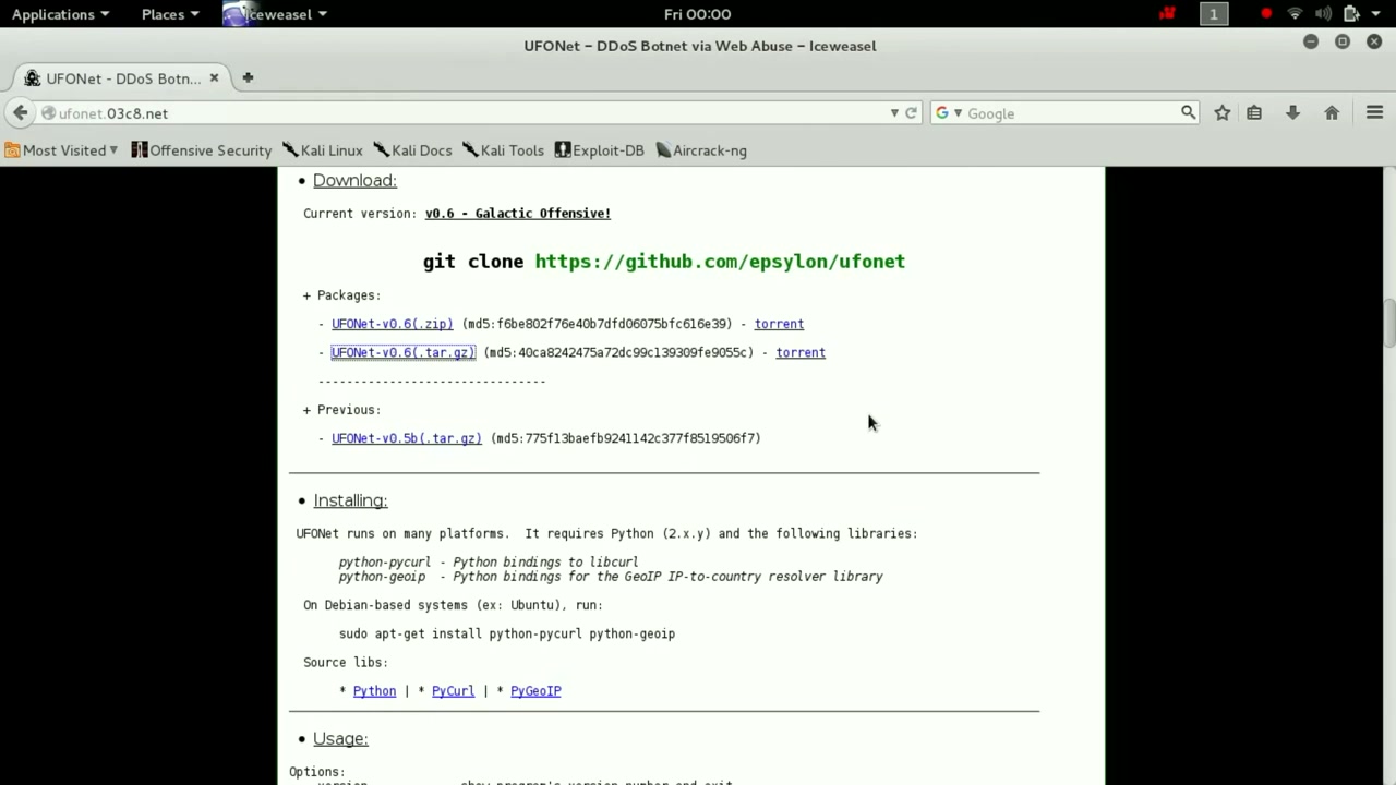 Download and Install UFONet