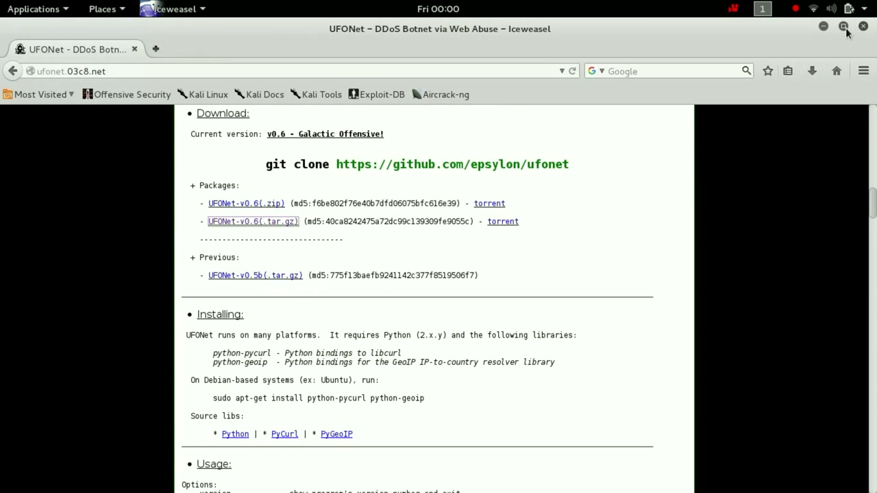 Clone UFONet Repository