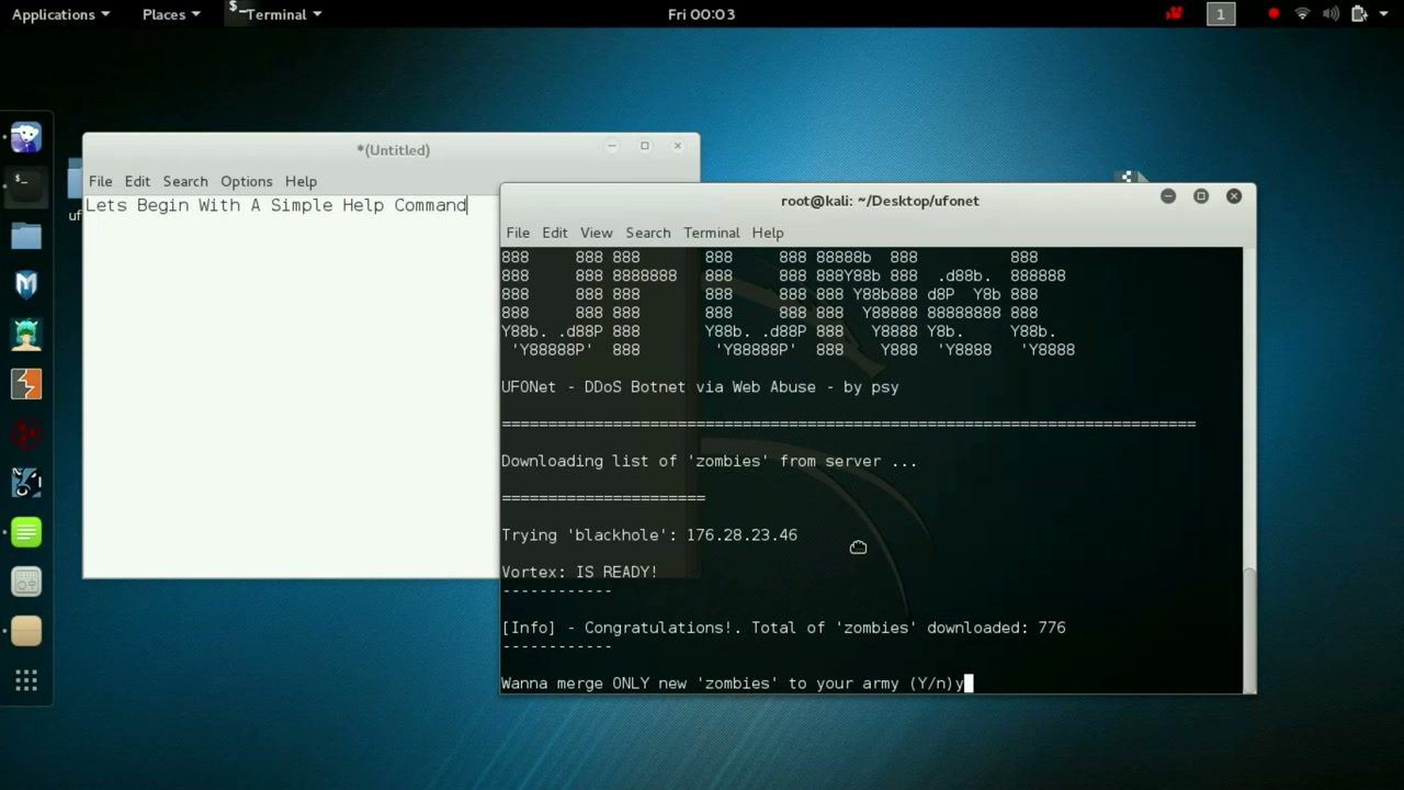 Start UFONet Tool